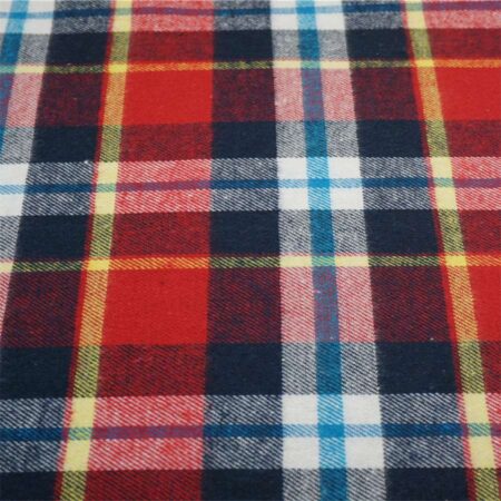 Yarn dyed cotton flannel fabric