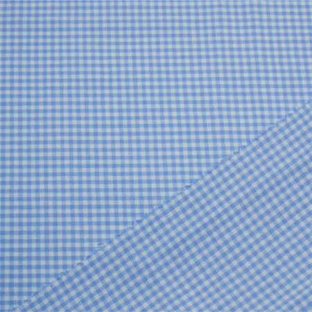 blue white check fabric