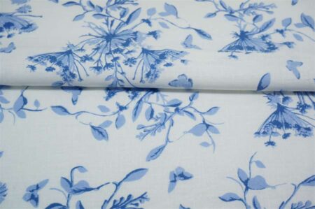 printed linen cotton fabric
