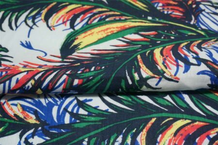 printed linen cotton fabric