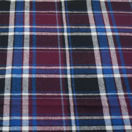 Plaid cotton flannel fabric