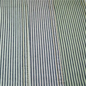 black and white striped denim fabric