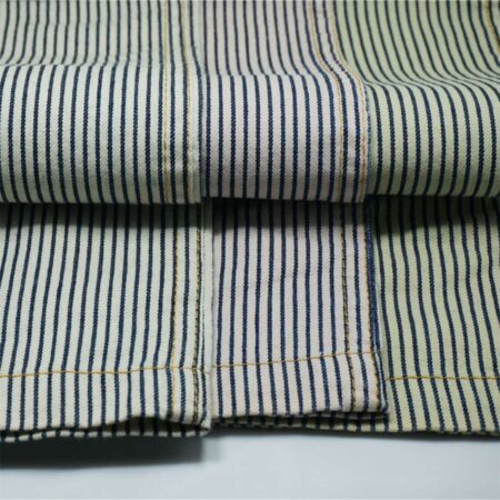 blue and white striped denim fabric
