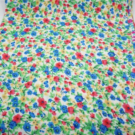 red floral viscose fabric